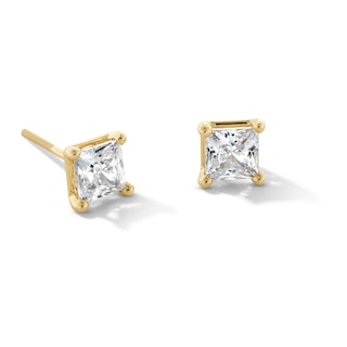 1-1/2 CT. T.W. Princess-Cut Certified Lab-Grown Diamond Solitaire Stud Earrings in 14K Gold (F/SI2)