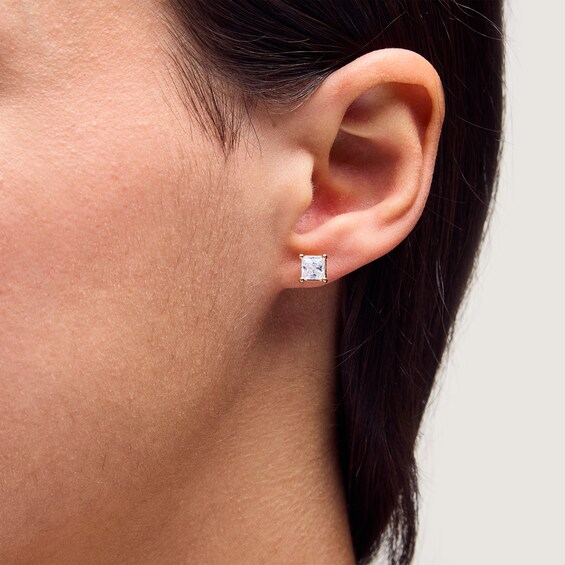 1-1/2 CT. T.w. Princess-Cut Certified Lab-Grown Diamond Solitaire Stud Earrings in 14K Gold (F/Si2)