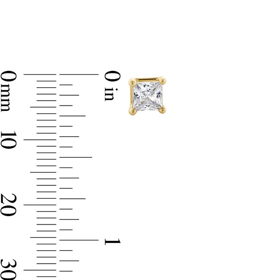 1-1/2 CT. T.w. Princess-Cut Certified Lab-Grown Diamond Solitaire Stud Earrings in 14K Gold (F/Si2)