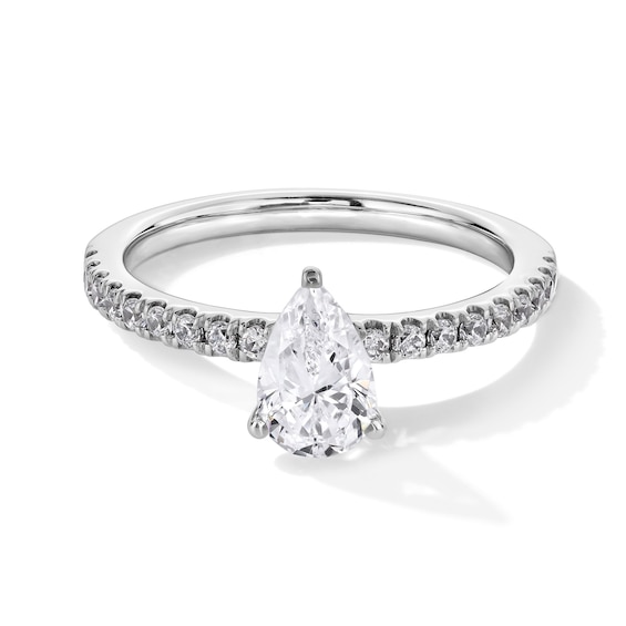 1 CT. T.w. Pear-Shaped Certified Lab-Grown Diamond Engagement Ring in 14K White Gold (F/Si2)