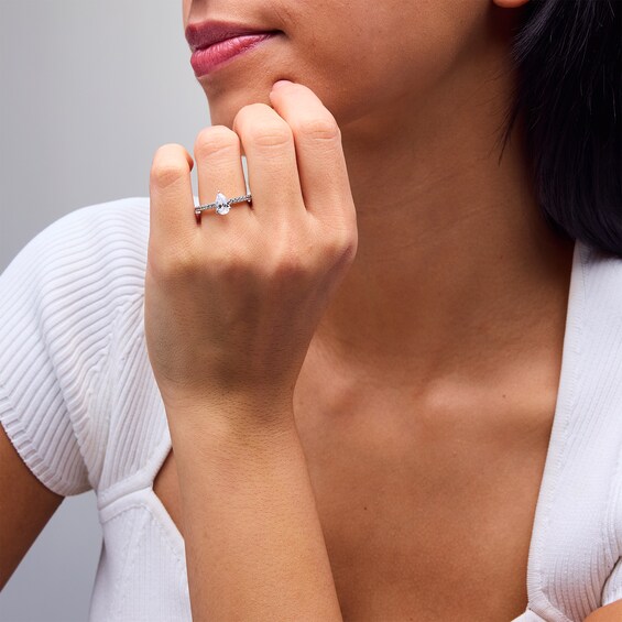 1 CT. T.w. Pear-Shaped Certified Lab-Grown Diamond Engagement Ring in 14K White Gold (F/Si2)