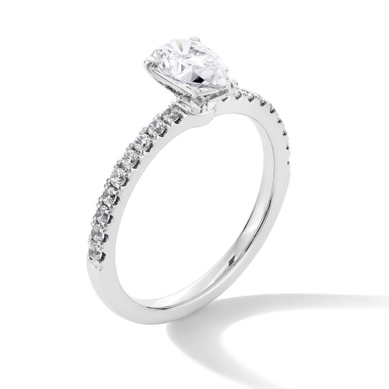 1 CT. T.w. Pear-Shaped Certified Lab-Grown Diamond Engagement Ring in 14K White Gold (F/Si2)