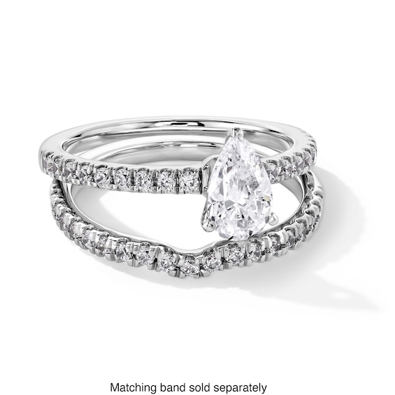 1 CT. T.w. Pear-Shaped Certified Lab-Grown Diamond Engagement Ring in 14K White Gold (F/Si2)