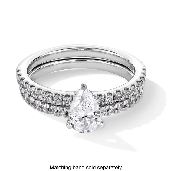 1 CT. T.w. Pear-Shaped Certified Lab-Grown Diamond Engagement Ring in 14K White Gold (F/Si2)