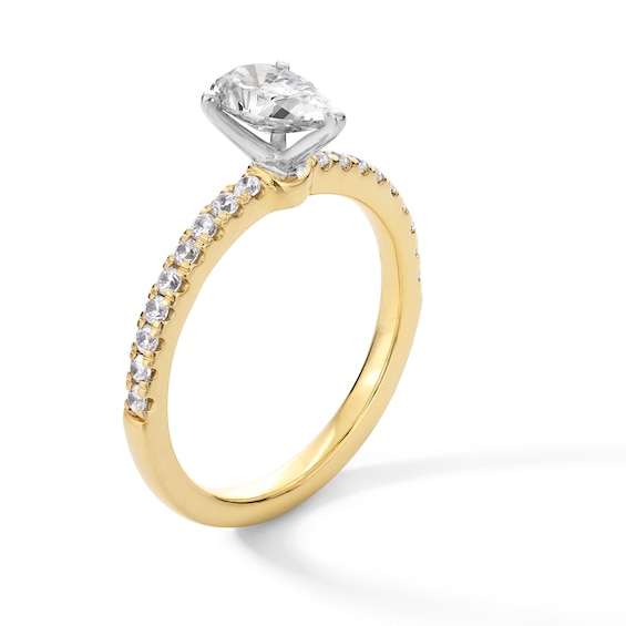 1 CT. T.w. Pear-Shaped Certified Lab-Grown Diamond Engagement Ring in 14K Gold (F/Si2)
