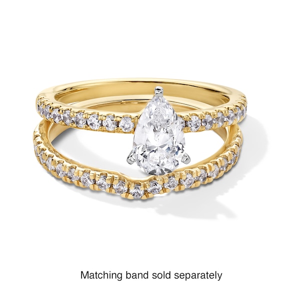 1 CT. T.w. Pear-Shaped Certified Lab-Grown Diamond Engagement Ring in 14K Gold (F/Si2)