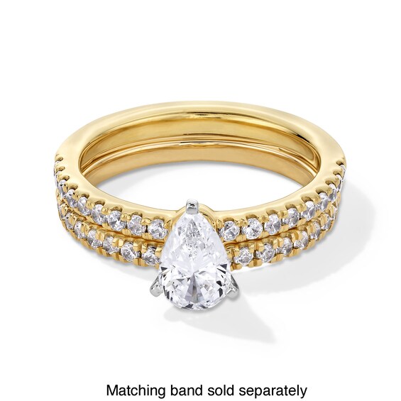 1 CT. T.w. Pear-Shaped Certified Lab-Grown Diamond Engagement Ring in 14K Gold (F/Si2)
