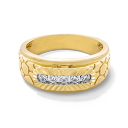 1/4 CT. T.W. Diamond Five Stone Nugget Anniversary Band in 10K Gold