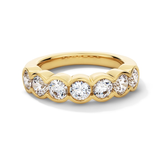 2 CT. T.w. Certified Lab-Grown Diamond Bezel-Set Scallop Edge Anniversary Band in 14K Gold (F/Vs2)