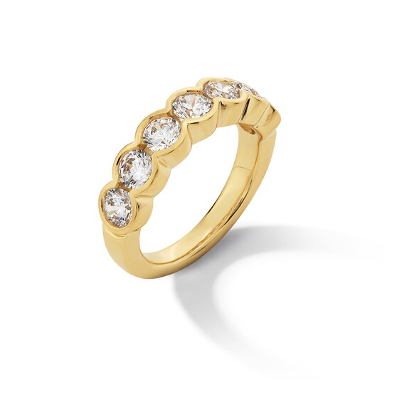2 CT. T.w. Certified Lab-Grown Diamond Bezel-Set Scallop Edge Anniversary Band in 14K Gold (F/Vs2)