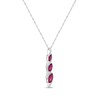 Thumbnail Image 2 of Marquise-Cut Lab-Created Ruby and White Lab-Created Sapphire Graduated Trio Swirl Drop Pendant in Sterling Silver