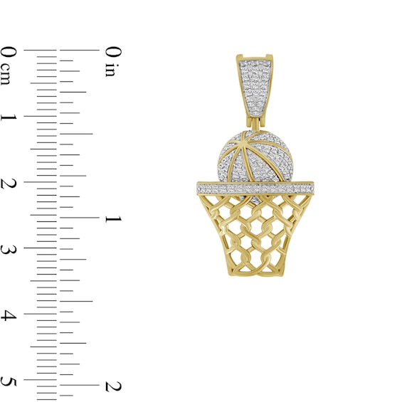 1/5 CT. T.w. Diamond Basketball and Hoop Necklace Charm in 10K Gold