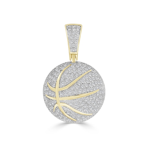 1/4 CT. T.w. Diamond Basketball Necklace Charm in 10K Gold