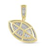 Thumbnail Image 2 of 1/6 CT. T.W. Diamond Tilted Football Necklace Charm in 10K Gold