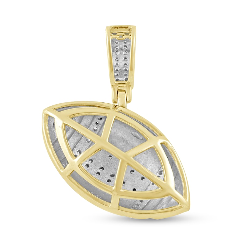 Main Image 2 of 1/6 CT. T.W. Diamond Tilted Football Necklace Charm in 10K Gold