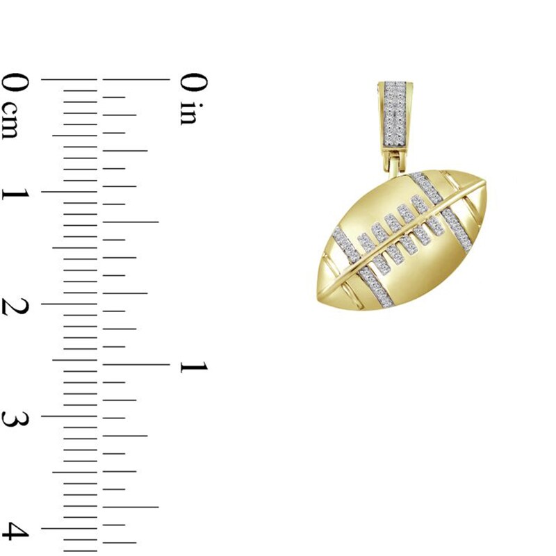 Main Image 3 of 1/6 CT. T.W. Diamond Tilted Football Necklace Charm in 10K Gold