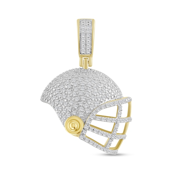 1/4 CT. T.w. Diamond Football Helmet Necklace Charm in 10K Gold