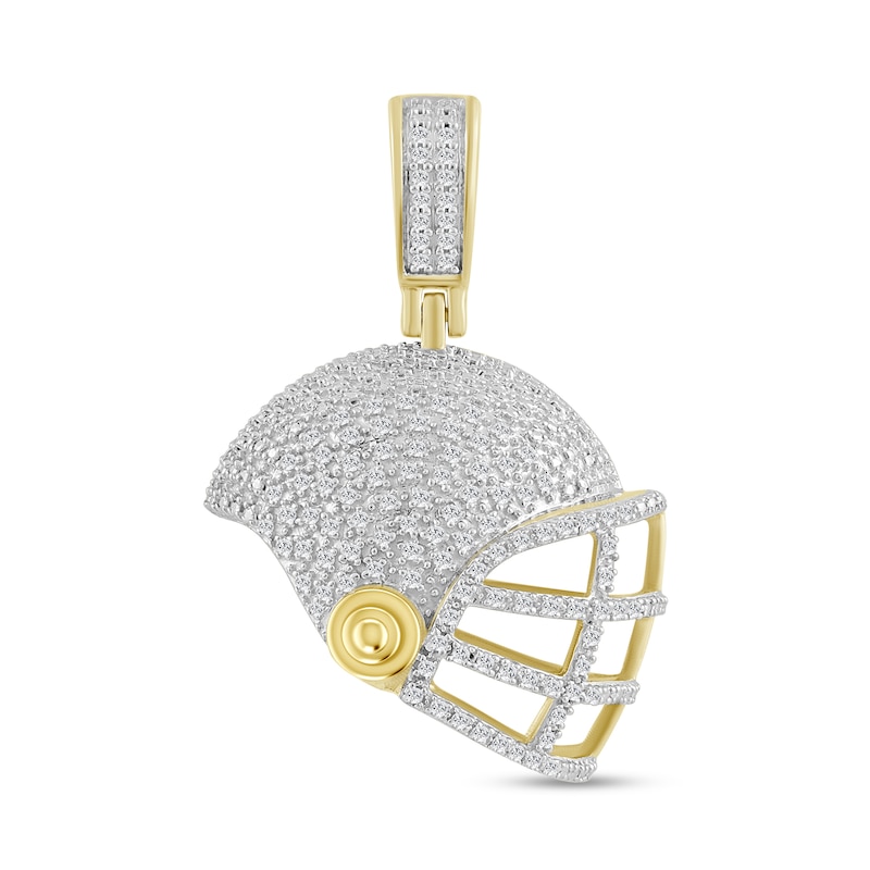 Main Image 1 of 1/4 CT. T.W. Diamond Football Helmet Necklace Charm in 10K Gold