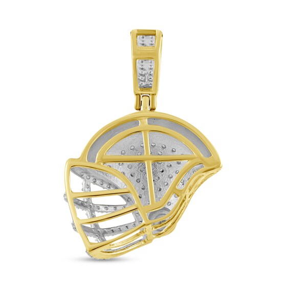 1/4 CT. T.w. Diamond Football Helmet Necklace Charm in 10K Gold