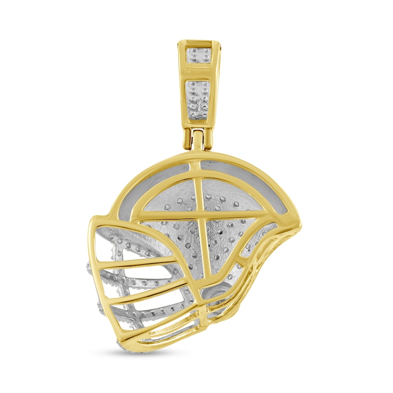 Main Image 2 of 1/4 CT. T.W. Diamond Football Helmet Necklace Charm in 10K Gold