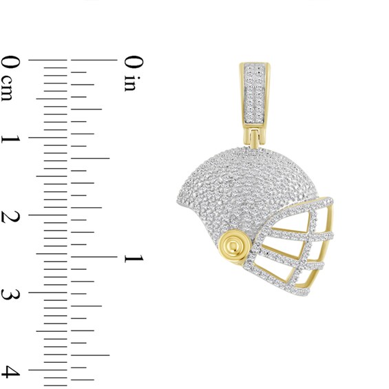 1/4 CT. T.w. Diamond Football Helmet Necklace Charm in 10K Gold