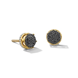 1/6 CT. T.W. Black Multi-Diamond Stud Earrings in 10K Gold