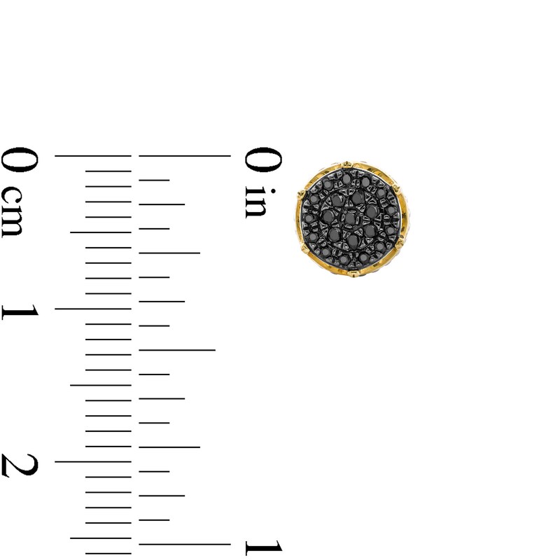 Main Image 3 of 1/6 CT. T.W. Black Multi-Diamond Stud Earrings in 10K Gold
