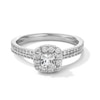 Thumbnail Image 1 of 1 CT. T.W. Princess-Cut Diamond Cushion Frame Double Row Shank Engagement Ring in 14K White Gold