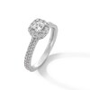 Thumbnail Image 3 of 1 CT. T.W. Princess-Cut Diamond Cushion Frame Double Row Shank Engagement Ring in 14K White Gold