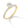 Thumbnail Image 3 of 1-1/2 CT. T.W. Oval and Round Certified Diamond Alternating Shank Engagement Ring in 14K Gold (I/SI2)