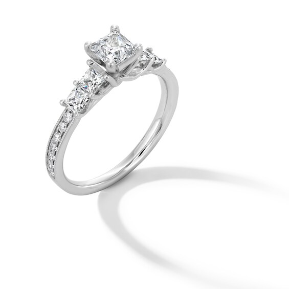 1-1/4 CT. T.w. Princess-Cut Diamond Five Stone Engagement Ring in 14K White Gold