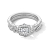 Thumbnail Image 1 of 5/8 CT. T.W. Diamond Quatrefoil Frame Art Deco Vintage-Style Bridal Set in 14K White Gold
