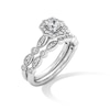 Thumbnail Image 3 of 5/8 CT. T.W. Diamond Quatrefoil Frame Art Deco Vintage-Style Bridal Set in 14K White Gold