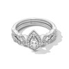 Thumbnail Image 1 of 5/8 CT. T.W. Pear-Shaped Diamond Frame Art Deco Vintage-Style Bridal Set in 14K White Gold