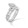 Thumbnail Image 3 of 5/8 CT. T.W. Pear-Shaped Diamond Frame Art Deco Vintage-Style Bridal Set in 14K White Gold