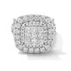 Thumbnail Image 1 of 5 CT. T.W. Princess-Cut Multi-Diamond Double Cushion Frame Multi-Row Engagement Ring in 14K White Gold
