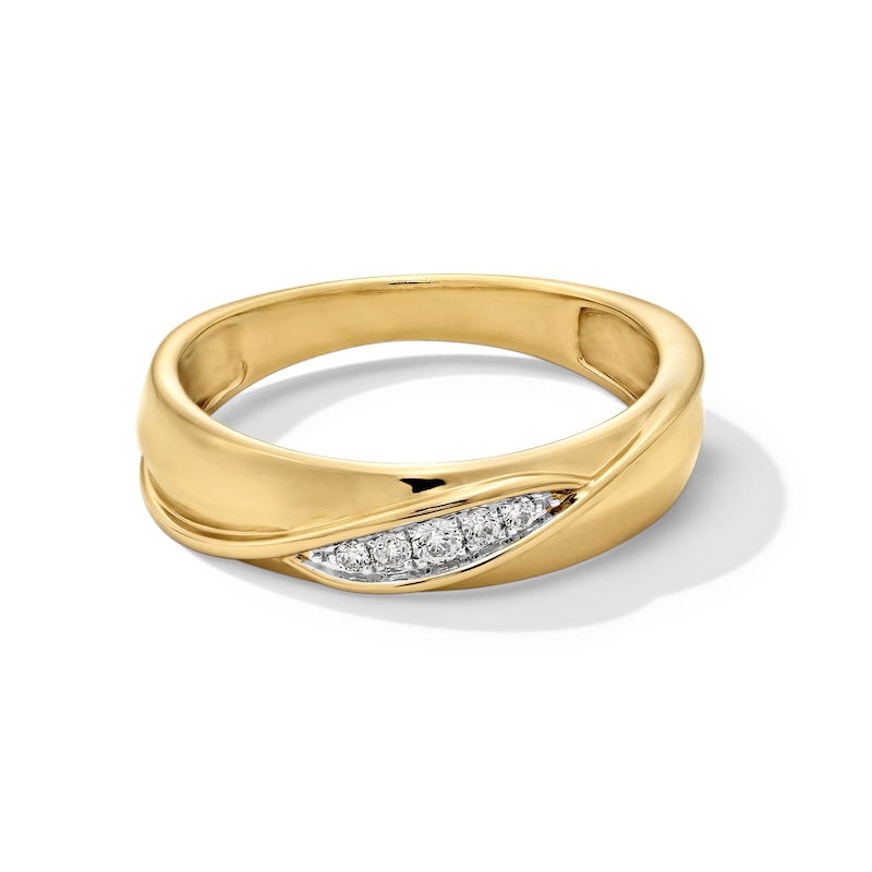 Main Image 5 of 3/8 CT. T.W. Diamond Cushion Frame Twist Wedding Ensemble in 10K Gold - Size 7 and 10