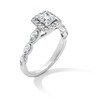 Thumbnail Image 3 of 1-1/3 CT. T.W. Princess-Cut Diamond Cushion Frame Scallop Shank Vintage-Style Engagement Ring in 14K White Gold