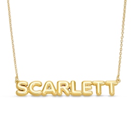 Uppercase Bubble Letters Name Necklace in Sterling Silver (1 Line)