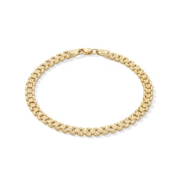 2.9mm Diamond-Cut Buckle Link Stampato Bracelet in Hollow 14K Gold - 7.5"