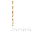 Thumbnail Image 3 of 6.25mm "XO" Heart Link Stampato Bracelet in Hollow 10K Tri-Tone Gold - 7.25"