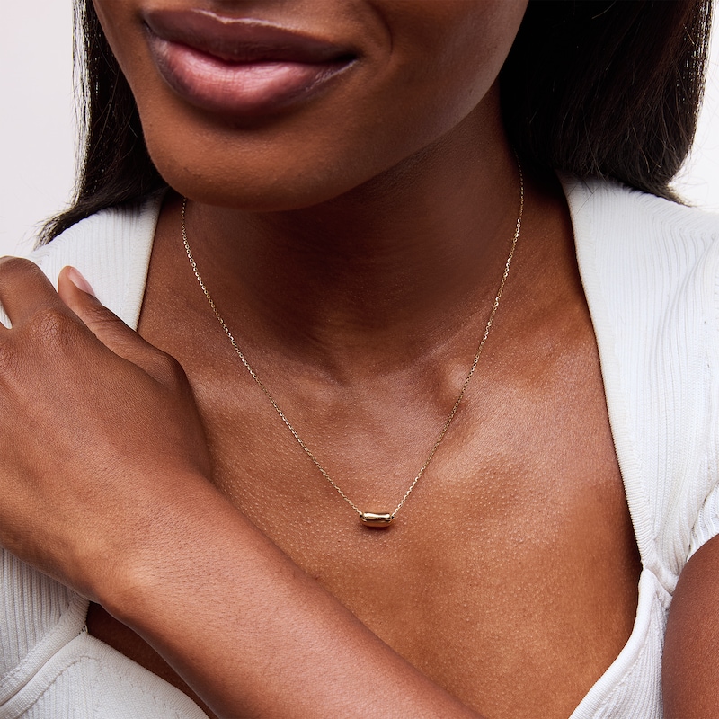 Main Image 2 of Crescent Necklace in Solid 10K Gold