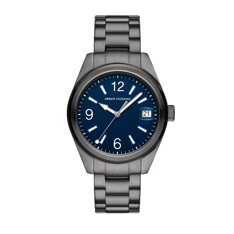 Main Image 1 of Men’s Armani Exchange Gunmetal Grey IP Watch with Navy Blue Dial (Model: AX1421)