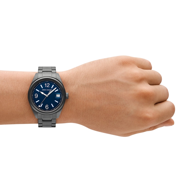 Main Image 5 of Men’s Armani Exchange Gunmetal Grey IP Watch with Navy Blue Dial (Model: AX1421)