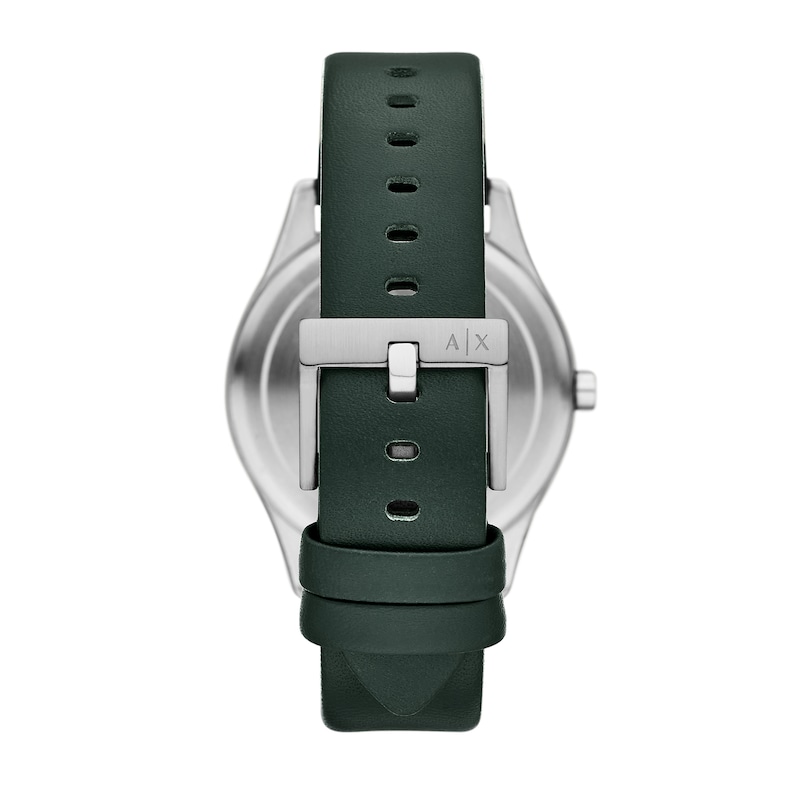 Main Image 2 of Men’s Armani Exchange Dante Green Leather Strap Watch with Black Dial (Model: AX1883)