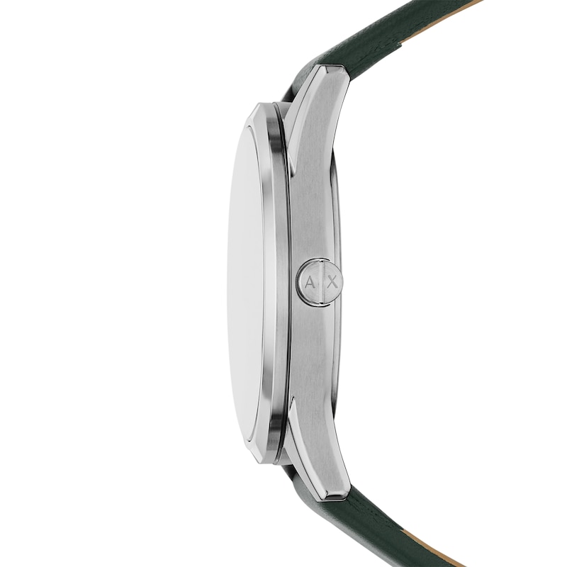 Main Image 3 of Men’s Armani Exchange Dante Green Leather Strap Watch with Black Dial (Model: AX1883)