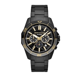 Men’s Armani Exchange  Black IP Chronograph Watch with Black Dial (Model: AX1963)