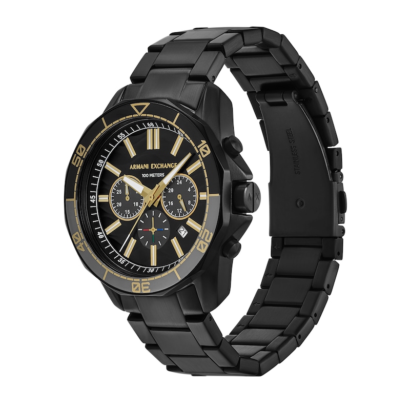 Main Image 4 of Men’s Armani Exchange  Black IP Chronograph Watch with Black Dial (Model: AX1963)