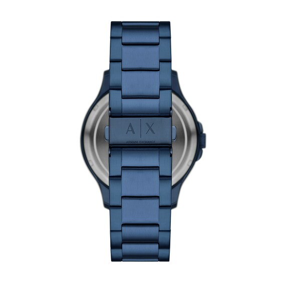Menâs Armani Exchange Blue IP Automatic Watch with Blue Skeleton Dial (Model: Ax2457)