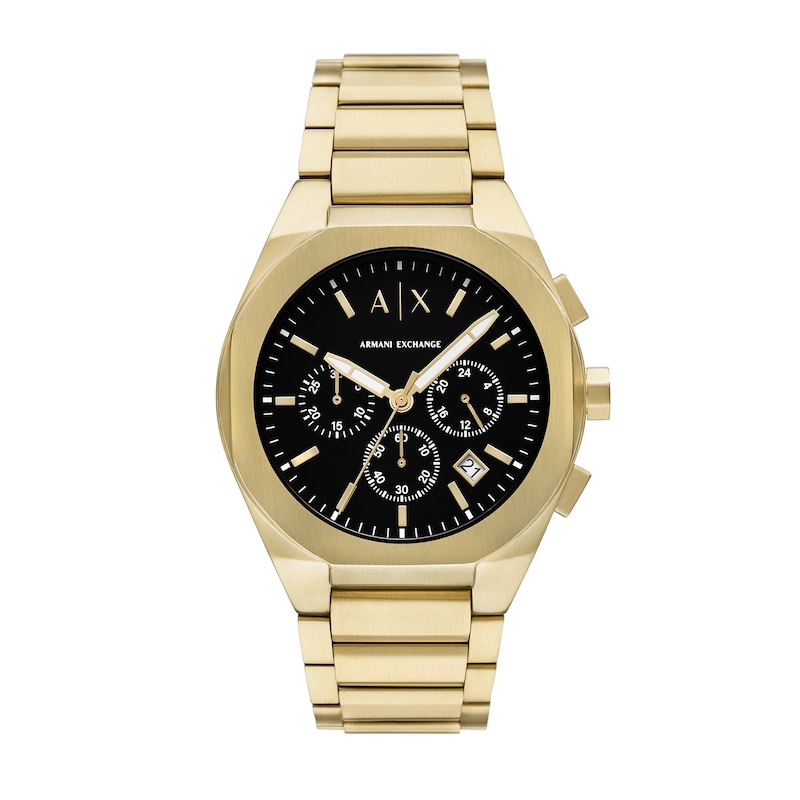 Main Image 1 of Men’s Armani Exchange  Gold-Tone IP Chronograph Watch with Black Dial (Model: AX4180)